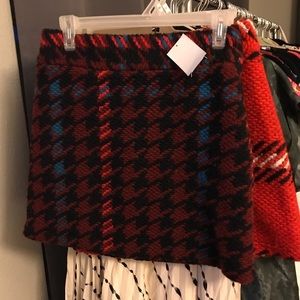 Flannel woven mini skirt